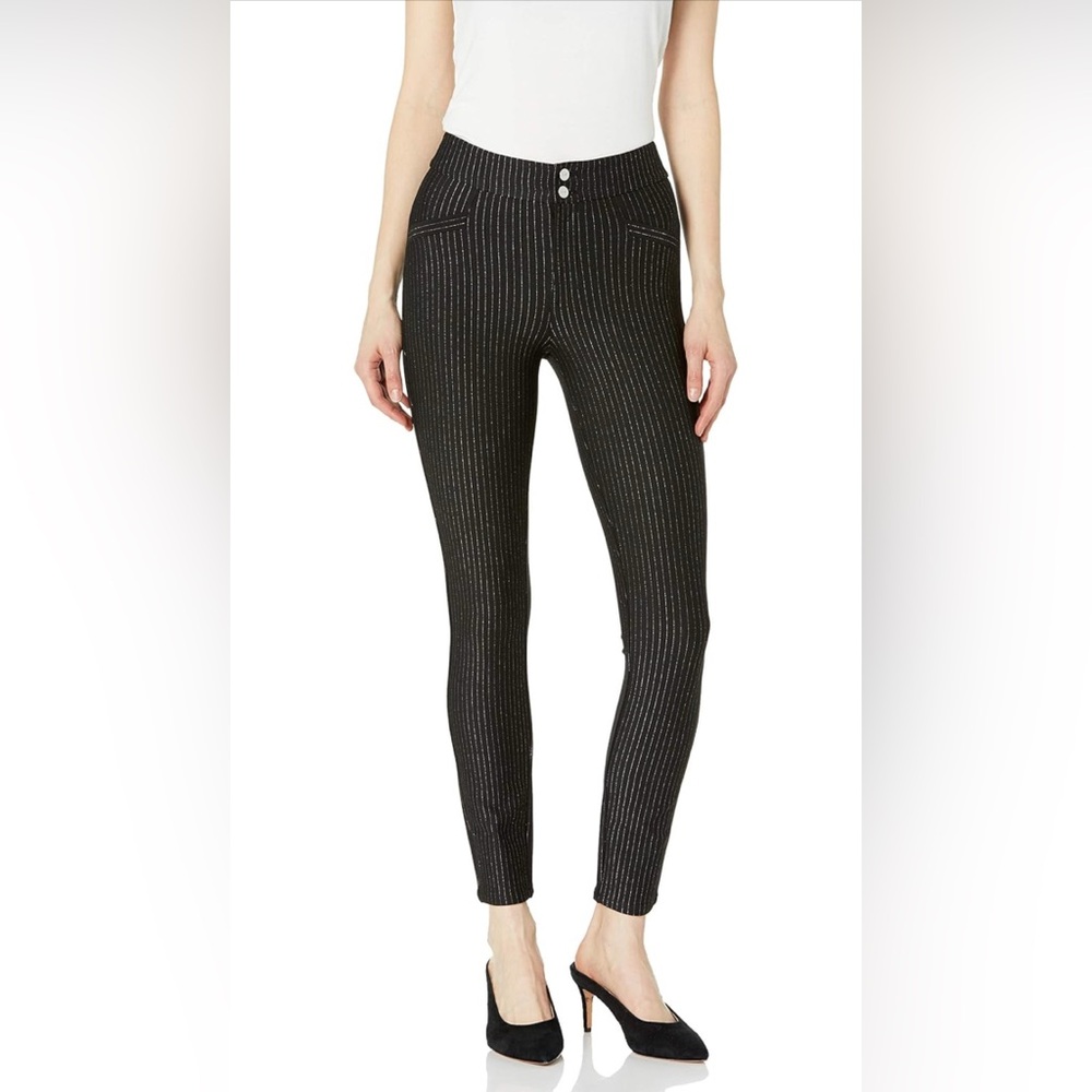 PAIGE Black and White Striped Leggings